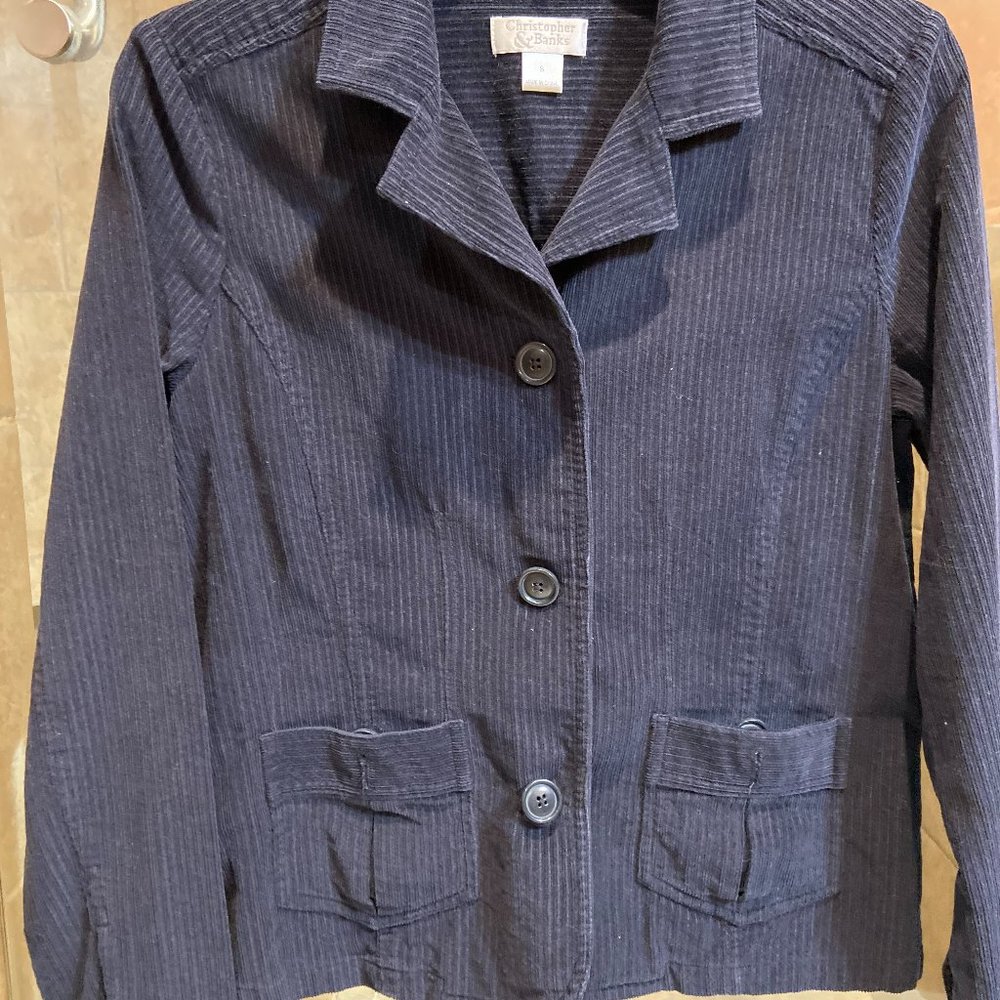 Christopher & Banks navy corduroy blazer